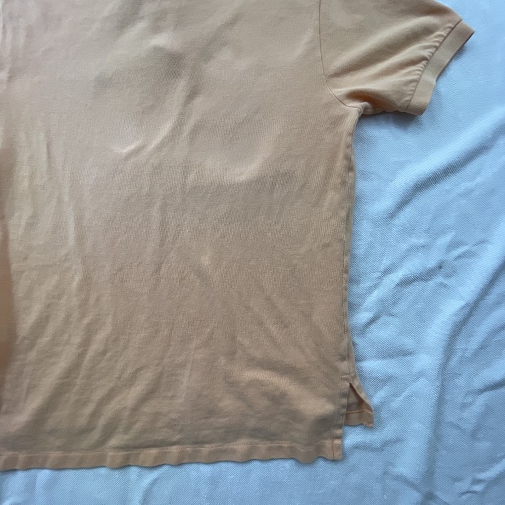 Polo Ralph Lauren Men's Peach Polo Shirt SIZE M Classic Fit BLUE Pony Logo VTG - Picture 12 of 12